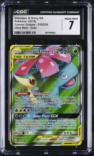 CGC 7 VENUSAUR & SNIVY GX 210 COSMIC ECLIPSE SUN & MOON TAG TEAM POKMEON