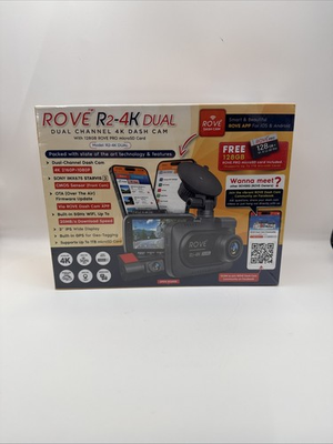 #ad New Sealed: ROVE R2 4K DUAL Channel Dash Cam w 128 GB Pro microSD Front amp; Rear $85.95