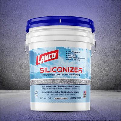 Lanco Siliconizer Acrylic Elastomeric White Reflective Roof Sealer, 5 gallon