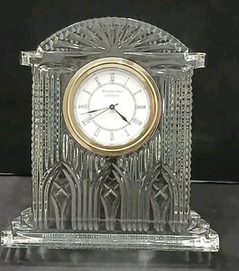 Waterford Westminster Lead Crystal Quartz Mantel Desk Clock