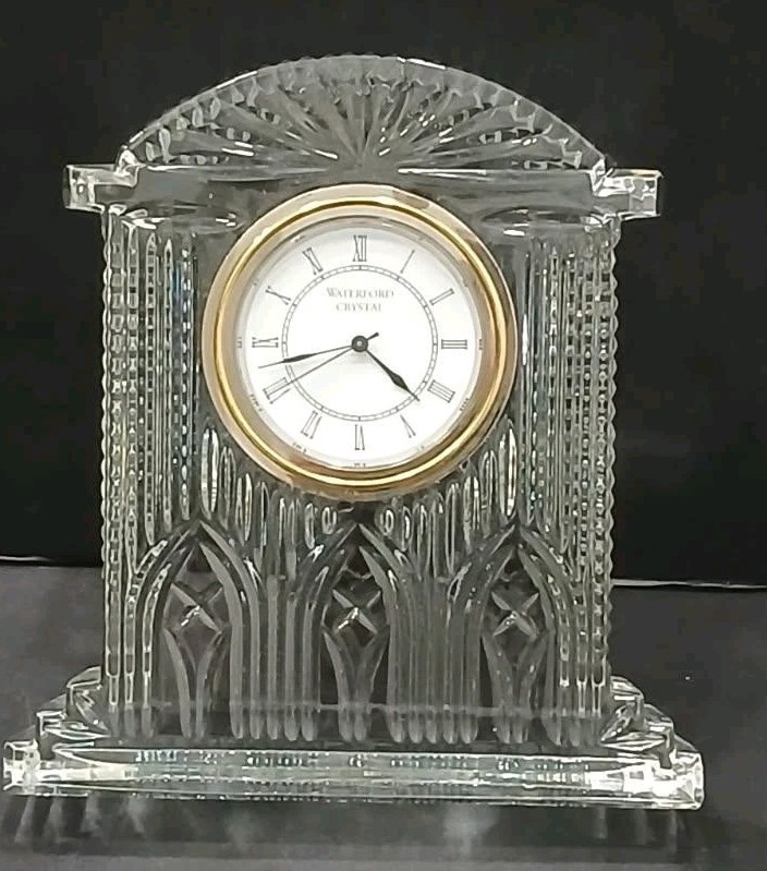 Waterford Westminster Lead Crystal Quartz Mantel Desk Clock