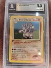Brock's Rhydon Gym Heroes 1st Edition Holo Pokemon Card WOTC Mint PSA BGS 8.5