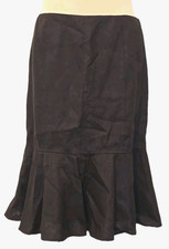 Lauren Ralph Lauren Vintage Linen Ruffle Hem BROWN lined Skirt Size 6P