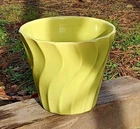 Vintage Bauer Pottery Swirl Garden Planter Chartreuse #8 Not Drilled