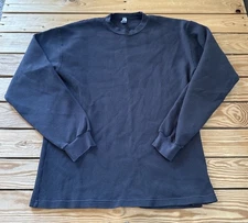 Los Angeles Apparel Men’s Waffle Knit Long Sleeve Top Size M Grey G4