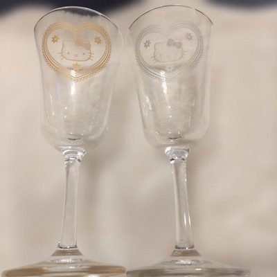 Sanrio Hello Kitty 2003 Gold Silber Weinglas Set Selten Neu
