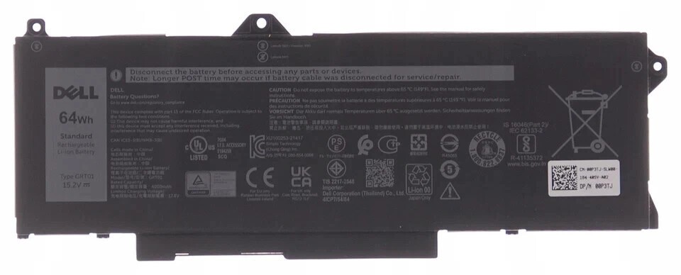 NEW Genuine DELL 64Wh GRT01 battery for Latitude 5421 5521 5431