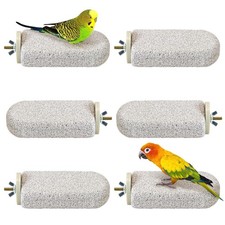 6 Pcs Large Natural Parrot Beak Grinding Stone Parakeet Chew Toy Calcium Parr...