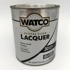Watco 63041 Lacquer Wood Finish Quart Crystal Clear Gloss Varnish