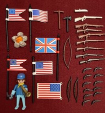 Playmobil Mega Western Set ACW Nordstaatler Flaggen S&auml;bel Horn Gewehre Revolver