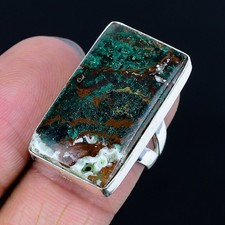 Redefined Azurite Gemstone Handmade 925 Sterling Silver Ring Size 6.5
