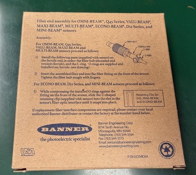 Banner IT210S 17345 Fiber Optics, Glass Fiber, Opposed, Length 3m 5/16-24 Thread