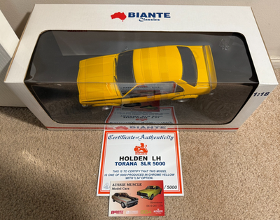 1:18 Biante Holden LH L34 SL/R 5000 Torana Sedan Chrome Yellow