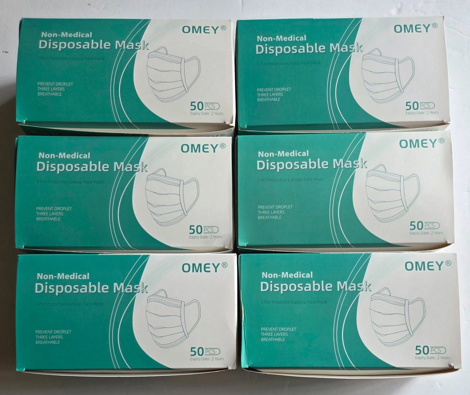 350 PCS Blue Face Mask 3 ply Disposable Non Medical Earloop Mouth Cover New