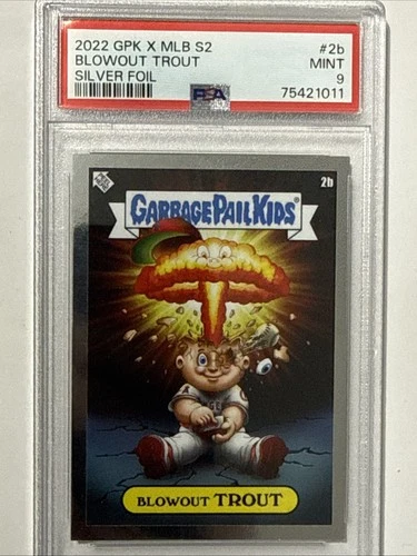 MIKE TROUT Blowout Trout 2022 Topps Garbage Pail Kids X MLB S2 #2B PSA 9 MINT