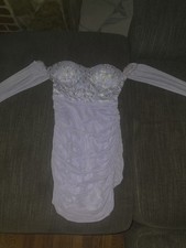 Lavender Embellished Formal Dress with Long Sleeves