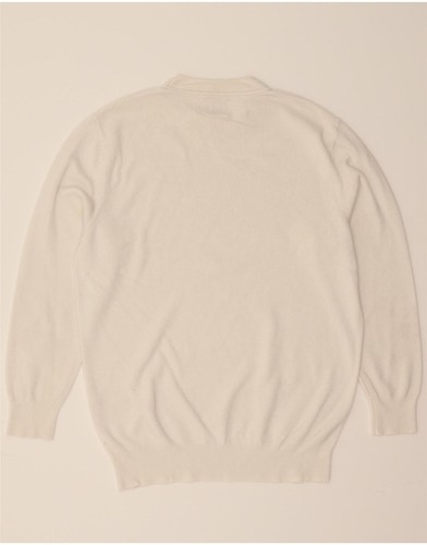 ZARA Mens Crew Neck Jumper Sweater Medium White Viscose AM17 - Picture 2 of 3