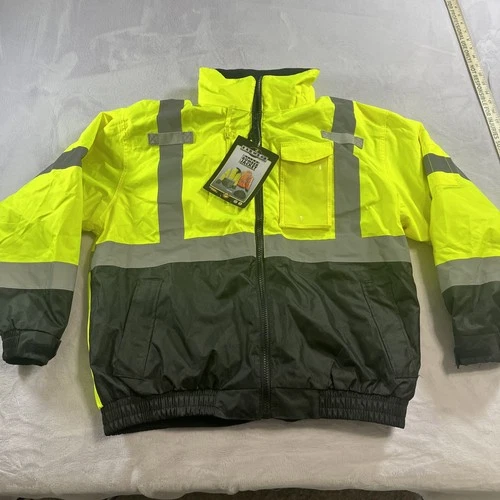 Radwear Deluxe Bomber Jacket Reflective Yellow Black M Removable Fleece3in1  NWT - product listing photo