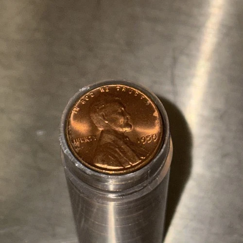 1959-P BU Lincoln Penny Uncirculated Roll in coin tube