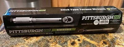 PITTSBURGH PRO 1/4 In. Drive Click Type Torque Wrench 63881 Reversible, Open Box
