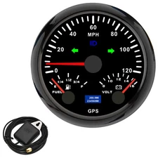 3-3/8" 85mm 3 in 1 Electrical GPS Speedometer 0-120MPH Fuel Level Volt Gauge