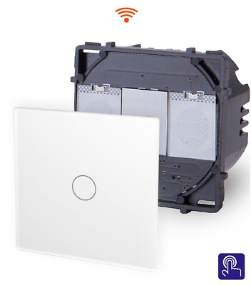 Innenleben WLAN Lichtschalter 1 Fach Smart WiFi Glas Touch Point Weiß PWM1-11