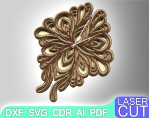 Download 3d Clock Laser Cut Files Svg Dxf Cdr Vector Plans Laser File Cnc Pattern Ebay