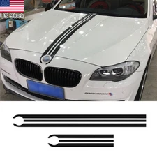 2pcs Black Bumper Front Hood Rear Trunk Sticker Decal For BMW 1 3 5 X3 X5 X6 Etc