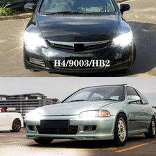 For HONDA CIVIC 1996-2000 LED Headlight H4 6000K Xenon White Bulbs Hi/Lo Beam 2x
