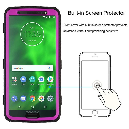 For Motorola Moto G6 Belt Holster Case Hybrid Rugged Shockproof Hard Armor Cover - Picture 20 of 33