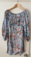 Zimmermann Bowie Off Shoulder Mini Dress Lilac Floral Size 3, New Without Tag
