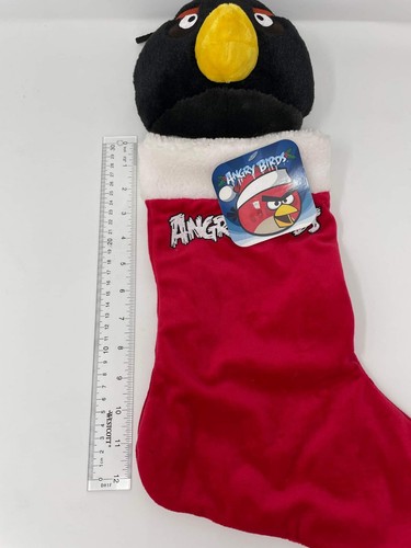 *NEW* Angry Birds Bomb Christmas Stocking Plush Head Embroidered 20" - Picture 7 of 7