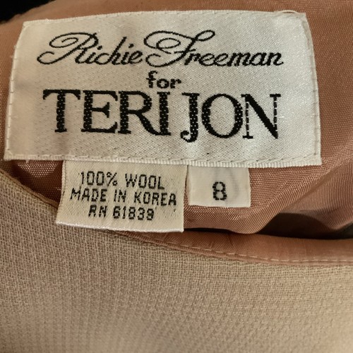 Vintage Richie Freeman for Teri Jon WOOL Dress brown/black, full lined , Size 8 - Picture 9 of 12