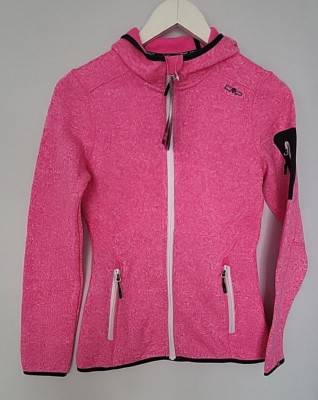 CMP Womens Hoodie Sweater Size XXS UK 4 Pink Full Zip Outdoor Hiking Comfort