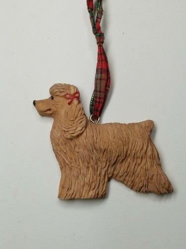 KURT ADLER "DANDY DOGS" ORNAMENT TAN COCKER SPANIEL 2 5/8 X 2 3/8"