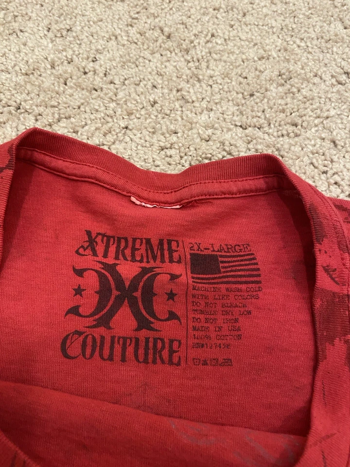 Camiseta cruzada Y2K 2000s Extreme Couture Grunge AOP talla 2XL Foto 3 de 4