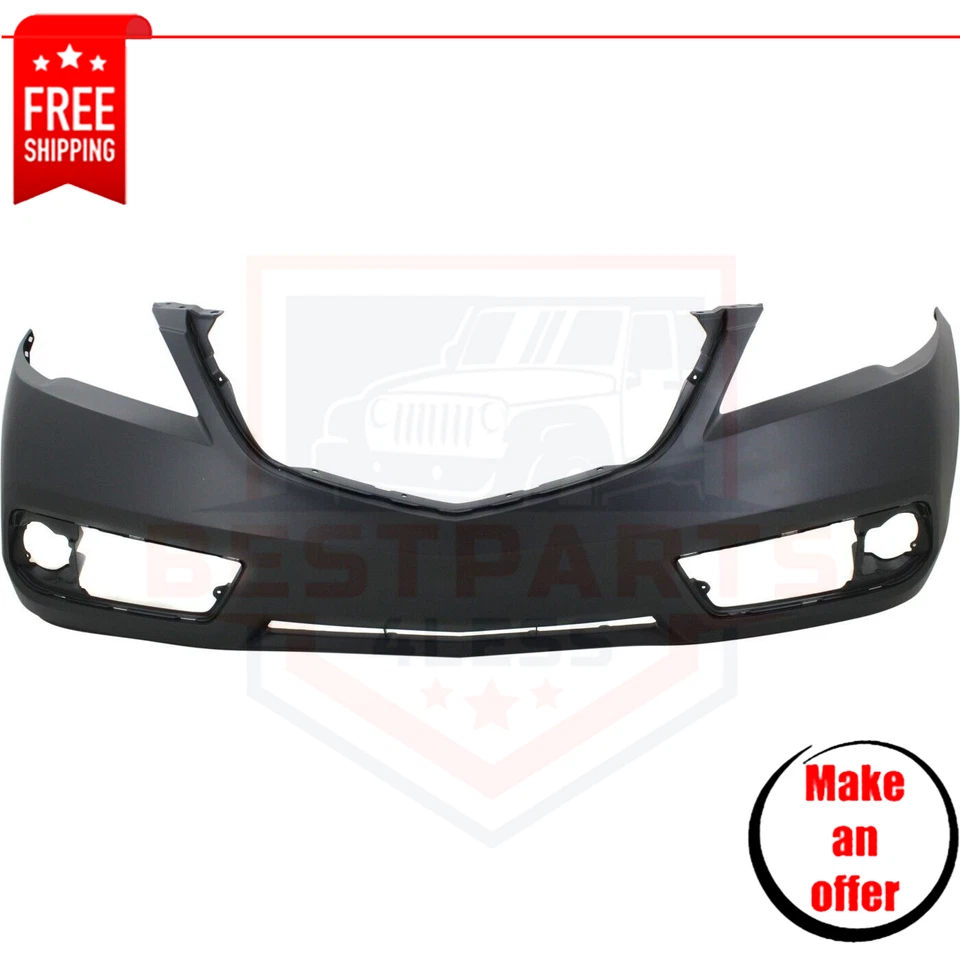 Front Bumper Cover for 2013-2015 Acura RDX w/ fog lamp holes Primed - Image 2 of 4