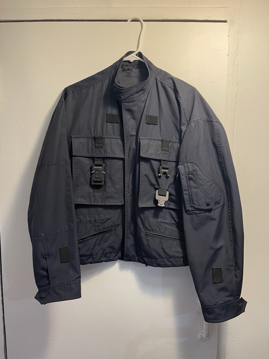 Dior Homme 2019 Buckle Accented Navy Blue Bomber Jacket Size Dior Homme 2019 Buckle Accented Navy Blue Bomber Jacket Size