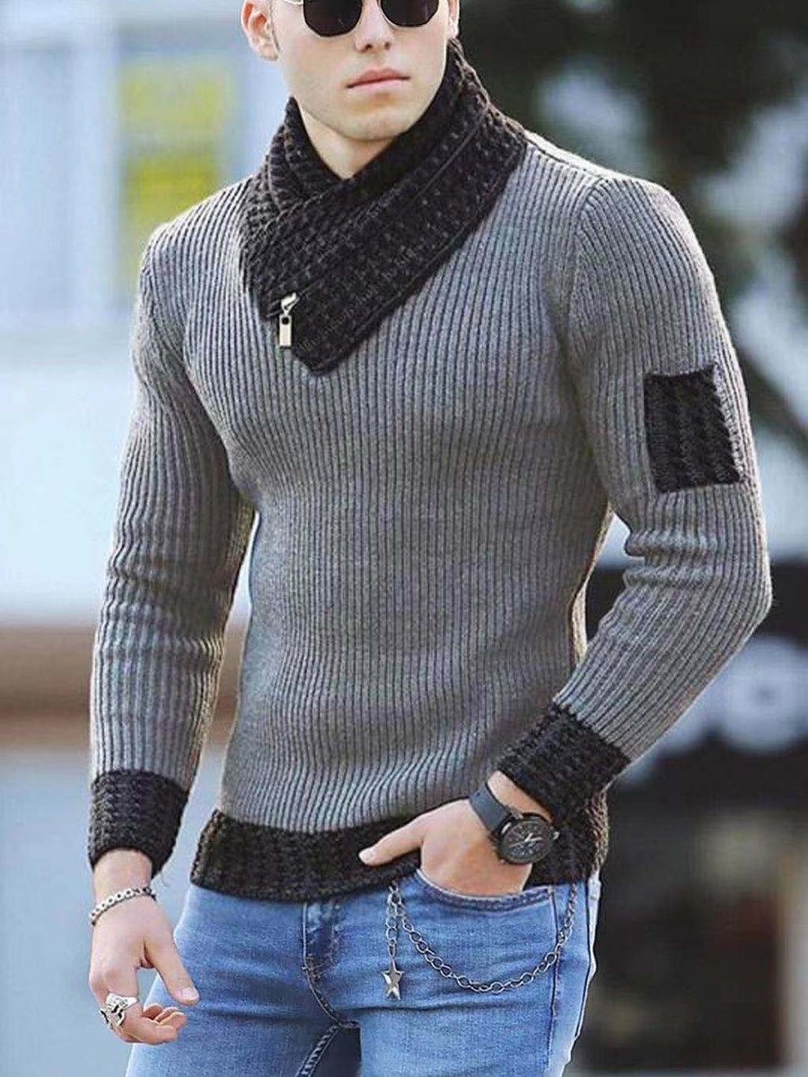 Korean Autumn Men Casual Vintage Sweater Turtleneck Oversize Warm Pullovers  Tops | eBay