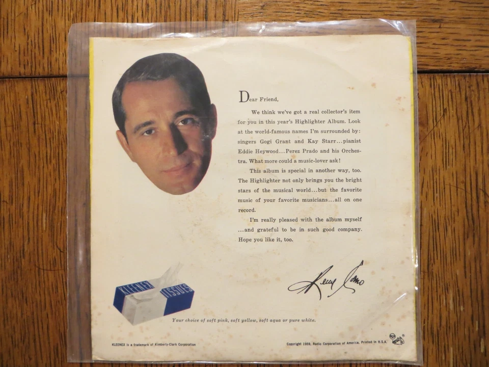 Perry Como & His Friends - 1959 - RCA Victor SP-45-55 7" 6-Song EP VG/VG+ - Image 2 of 4