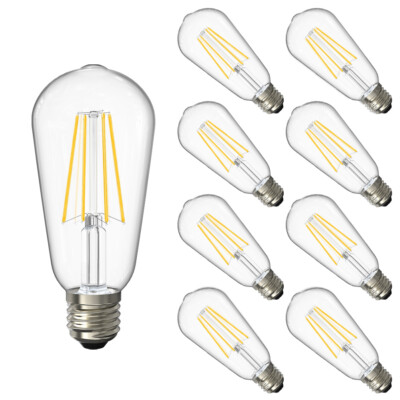 E26 800LM LED Edison Bulbs 60W Equivalent 4000K Vintage Bulbs ETL Listed 8 PCS