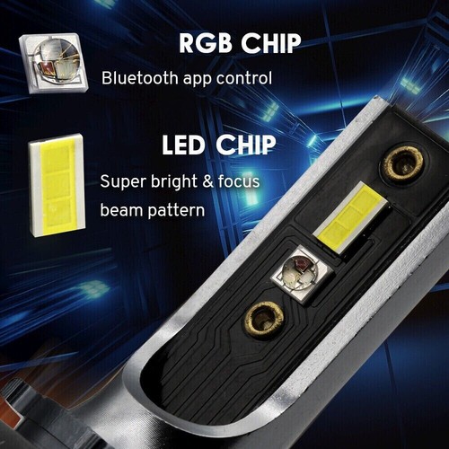 2x H8 H11 LED RGB Multi Color Phone Control Fog Light Bulb For Audi A3 A4 Q5 Etc - Picture 4 of 10