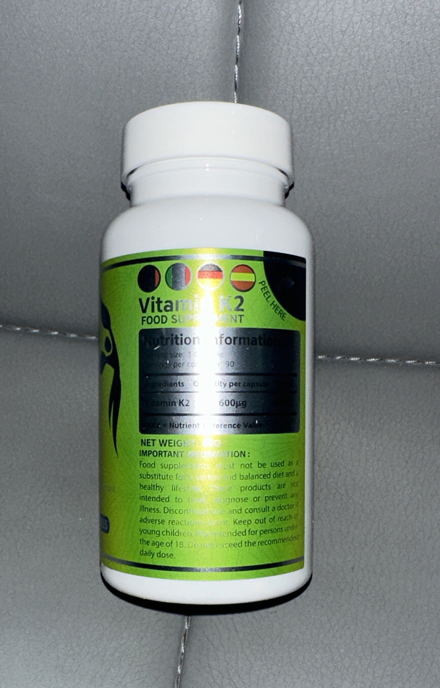 Vitamin K2 MK7 600mcg by NutriZing Fermented Natto Based Vegan