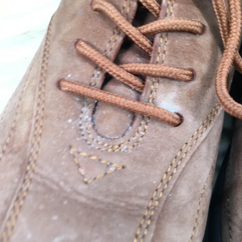 Lo último Oxford para mujer 9,5 tono marrón con cordones punta redonda informal cómodo cuero Foto 4 de 4