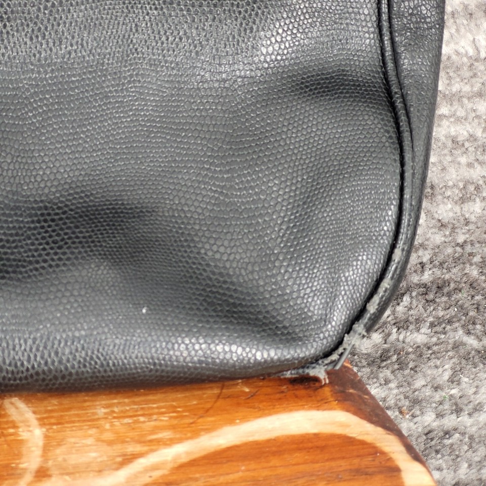 Lauren Ralph Lauren Black Leather Red Interior Purse eBay