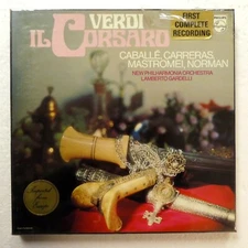 Verdi IL CORSARO Caballe, Carreras, Mastromei, Norman 2xLP SEALED opera  LH 766
