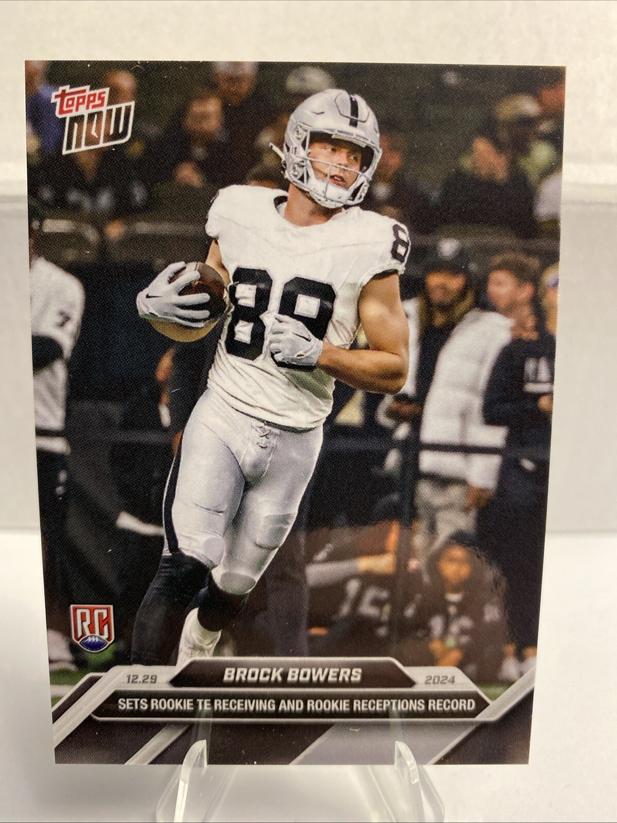 Brock Bowers RC 2024 Topps Now #17 Rookie TE Receiving Record - LIMITED EDITION!