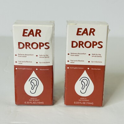 Ear Drops 2 Pk Tuobituo Earache Drops 0.33oz Each Safe Relieves Ear Pain Sealed