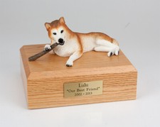 Husky, Red/White Stand Pet Cremation Urn Available in 3 Diff. Colors  4 Sizes