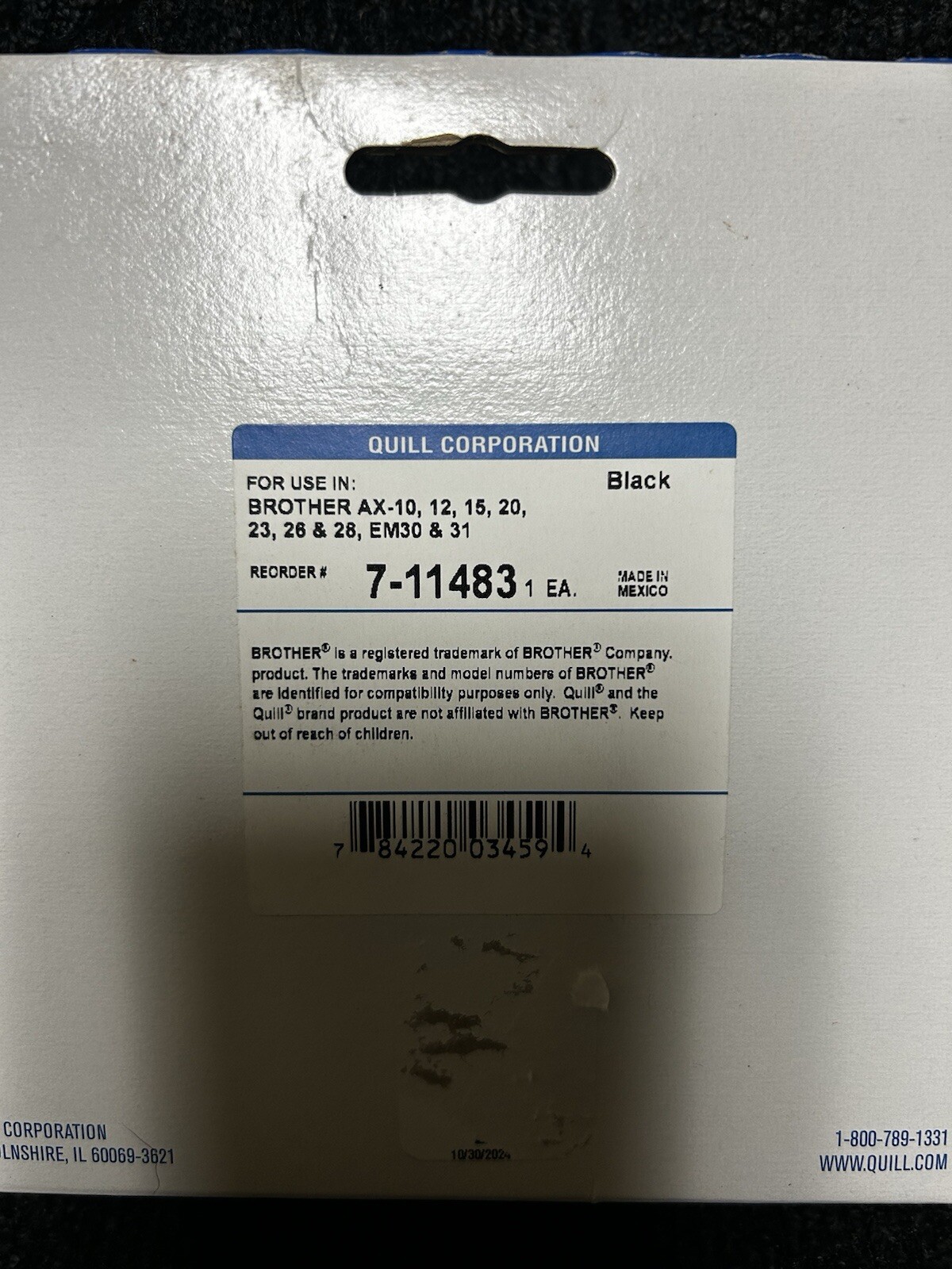 Quill 7-11483 Correctable Typewriter Ribbons Brother AX EM Compactronic ...